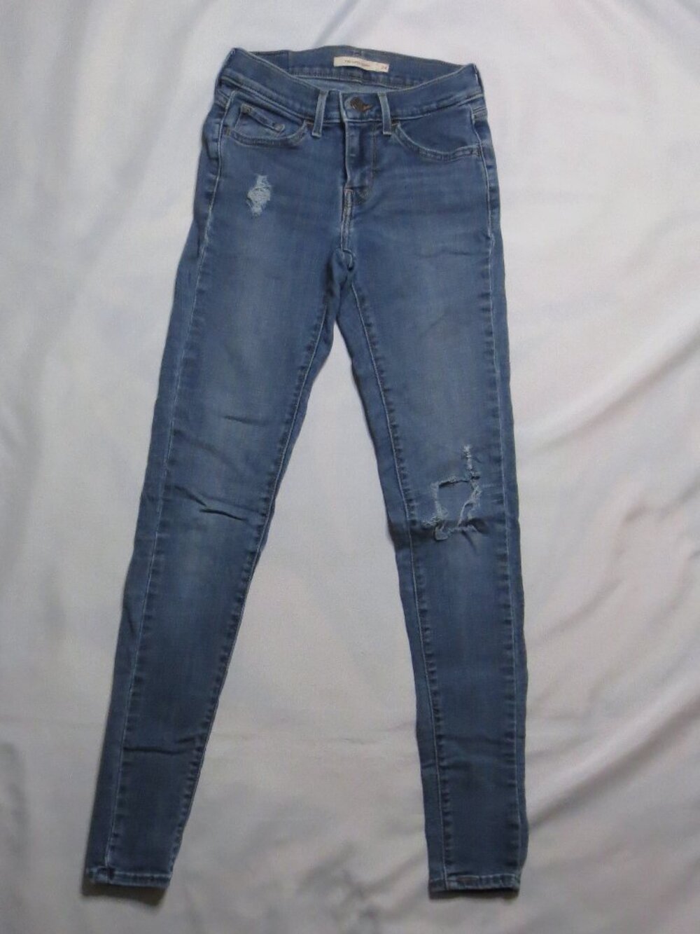 LEVI’S 710 womens JEANS blue SUPER SKINNY denim STRETCH low rise